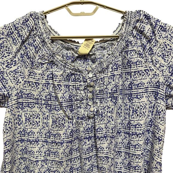 Faded Glory Womens Top XXL Short Sleeve Bohemian Artsy Hippie Prairie Boho - Picture 3 of 8